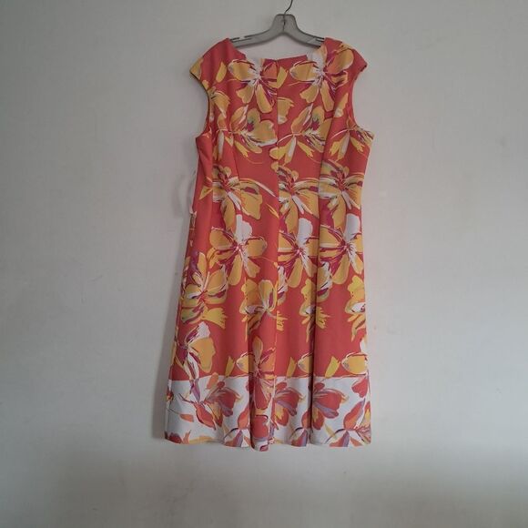 NWT London Times Dress Women's 20W Plus Size Midi Floral Tropical Summer Beach - Picture 11 of 14